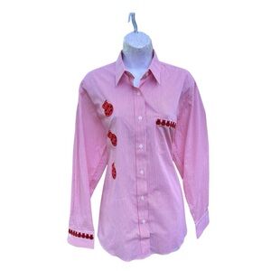 Vintage 1990’s Las Olas ladybug striped button down